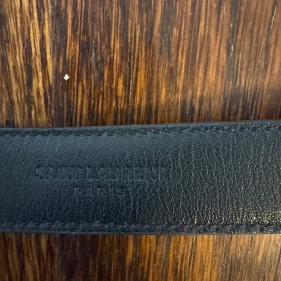 YSL Cassandre Classic Monogram Leather Belt with Bronze Gold Hardware - Picture 2 of 12